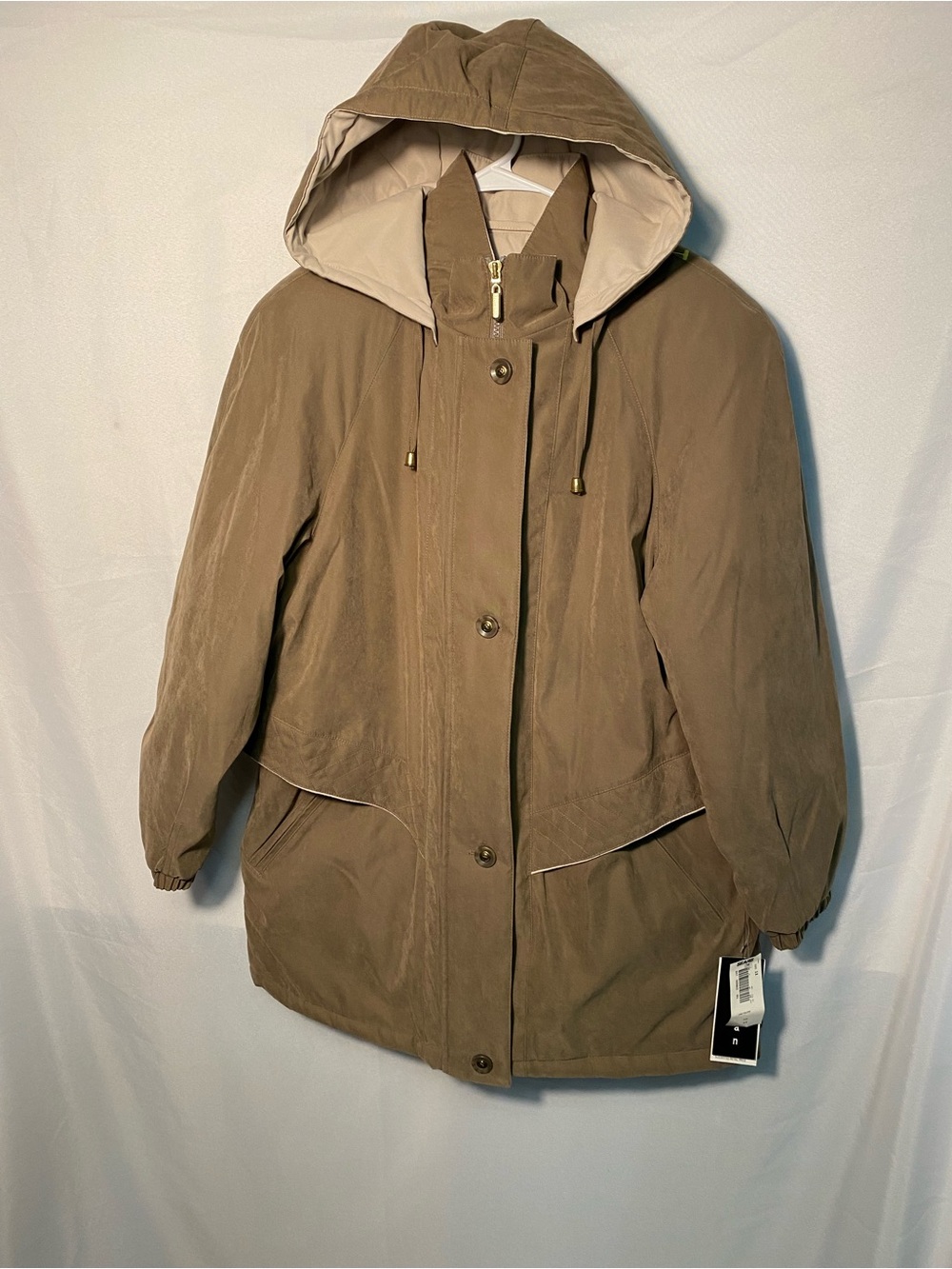 Sears Braetan Women's Vintage Hooded Parka Jacket - Taupe NWT